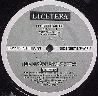 Elliott Carter, Charles Rosen : Night Fantasies - Piano Sonata (LP, Album)