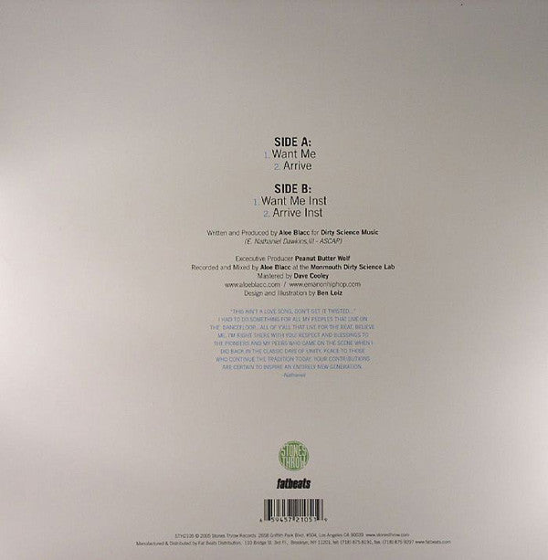 Aloe Blacc : Want Me / Arrive (12", Single)