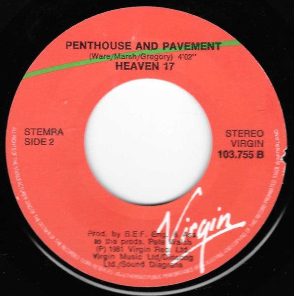 Heaven 17 : Play To Win / Penthouse And Pavement (7", Single)