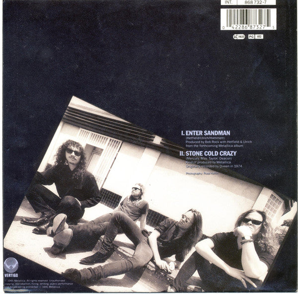 Metallica : Enter Sandman (7", Single, Glo)