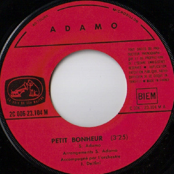 Adamo : Petit Bonheur / Mon Cinéma (7")