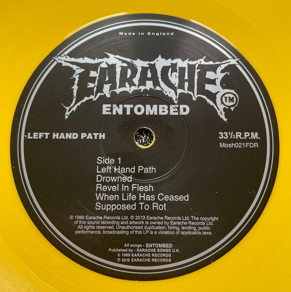 Entombed : Left Hand Path (LP, Album, Ltd, RE, RM, Yel)