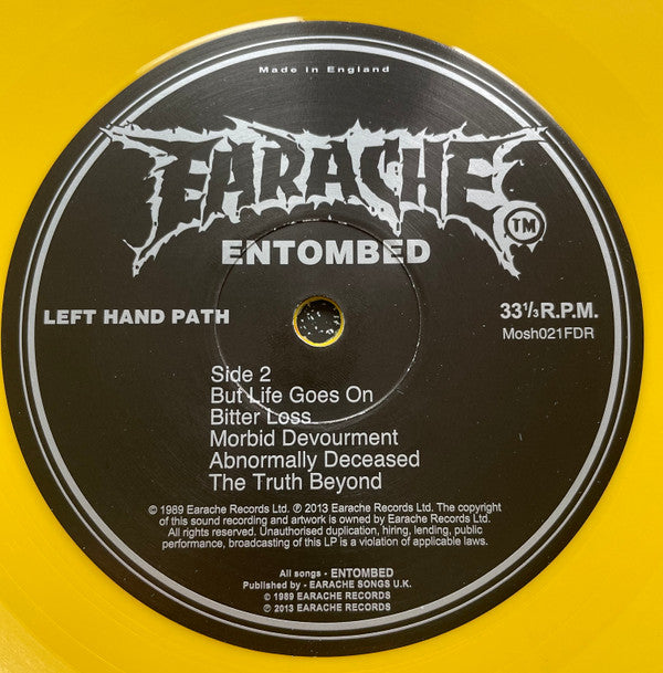 Entombed : Left Hand Path (LP, Album, Ltd, RE, RM, Yel)