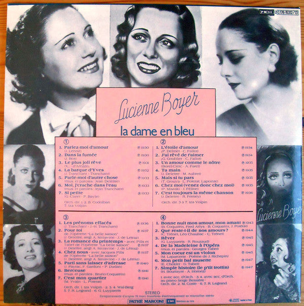 Lucienne Boyer : La Dame En Bleu "Parlez Moi D'Amour" (2xLP, Comp, Gat)
