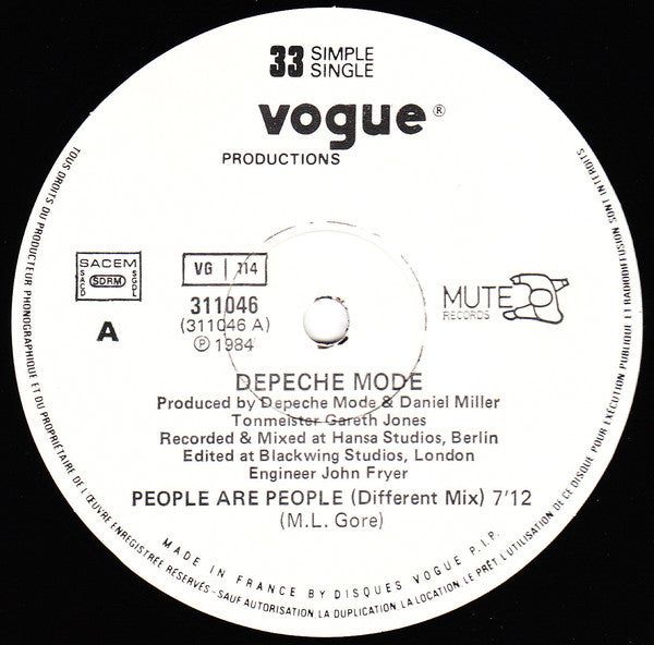 Depeche Mode : People Are People (Different Mix) (12", Single)