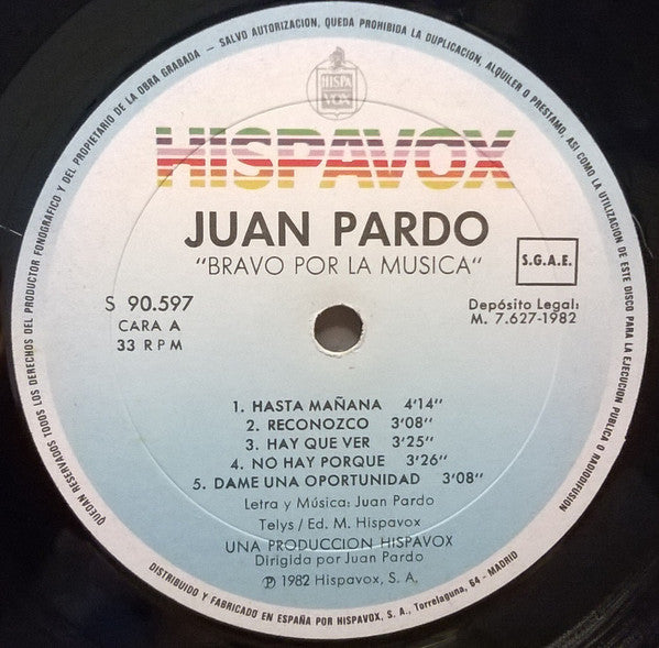 Juan Pardo : Bravo Por La Musica! (LP, Album)