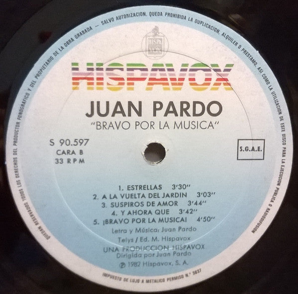 Juan Pardo : Bravo Por La Musica! (LP, Album)