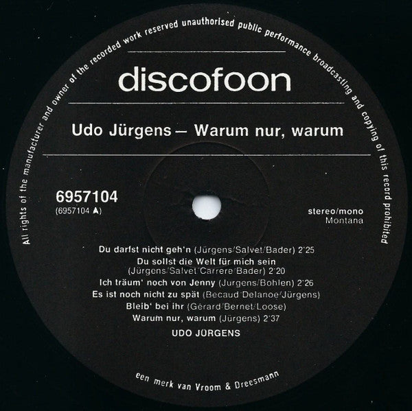 Udo Jürgens : Warum Nur, Warum... (LP, Comp)