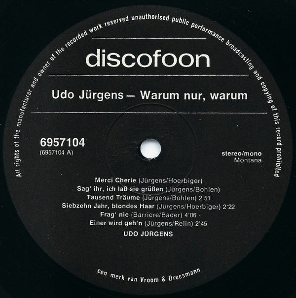 Udo Jürgens : Warum Nur, Warum... (LP, Comp)