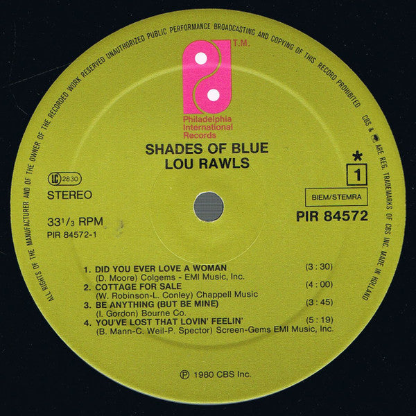 Lou Rawls : Shades Of Blue (LP, Album)
