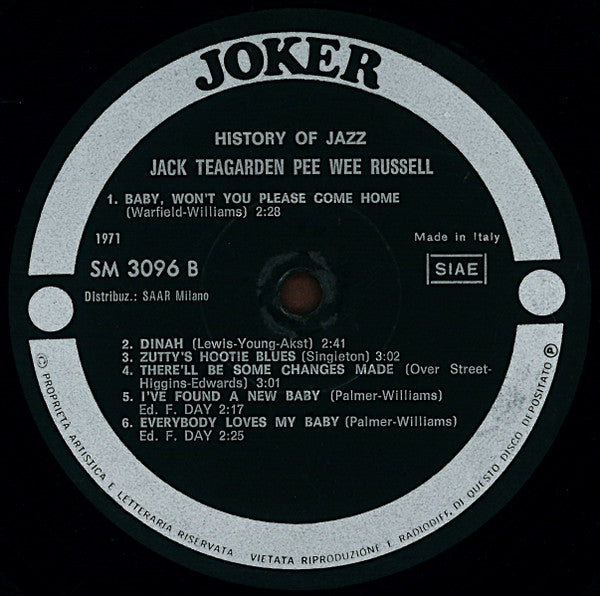 Jack Teagarden, Pee Wee Russell : Jack Teagarden, Pee Wee Russell (LP, Comp, RE)