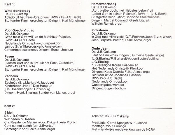Johannes Bernardus Oskamp : Herrinneringen Aan De "Hoogtezon"-Dominee Ds. J.B. Oskamp (LP)