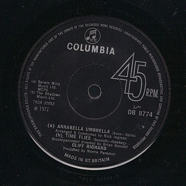 Cliff Richard : Silvery Rain (7", Single)