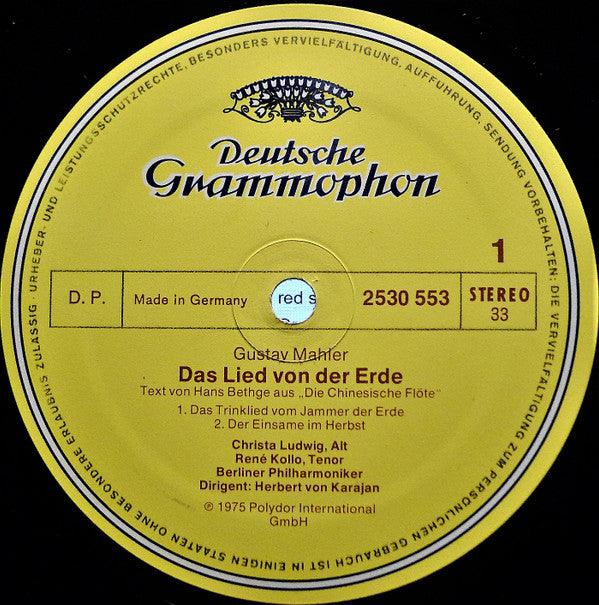 Gustav Mahler - Christa Ludwig, René Kollo, Berliner Philharmoniker, Herbert Von Karajan : Das Lied Von Der Erde - Rückert-Lieder (2xLP + Box)