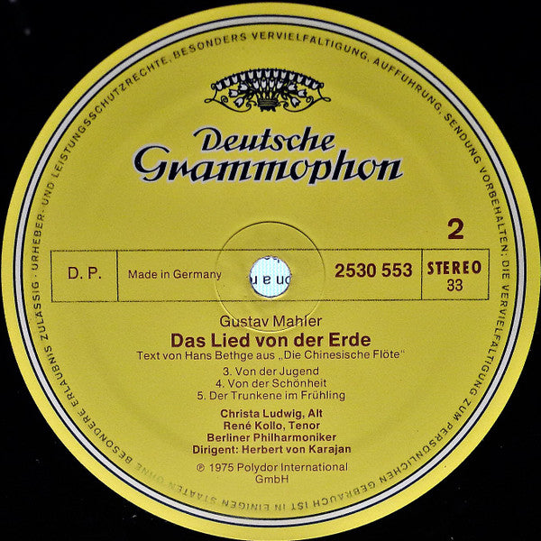 Gustav Mahler - Christa Ludwig, René Kollo, Berliner Philharmoniker, Herbert Von Karajan : Das Lied Von Der Erde - Rückert-Lieder (2xLP + Box)