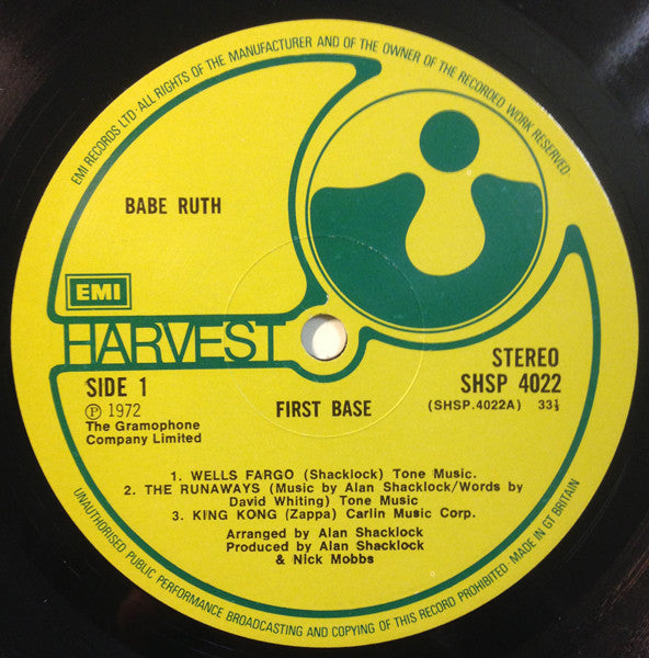 Babe Ruth : First Base (LP, Album, RP)