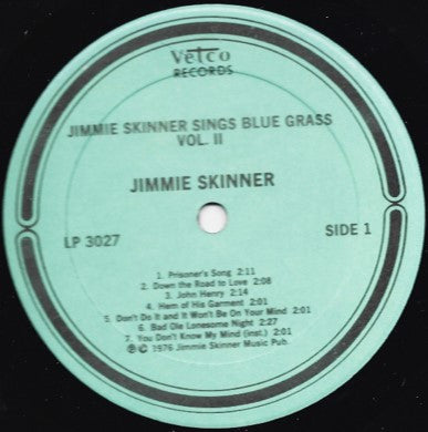Jimmie Skinner : Sings Bluegrass. Vol. 2, With Josh Graves (LP, Album)