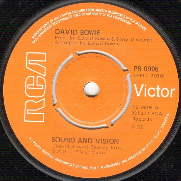 David Bowie : Sound And Vision (7", Single)
