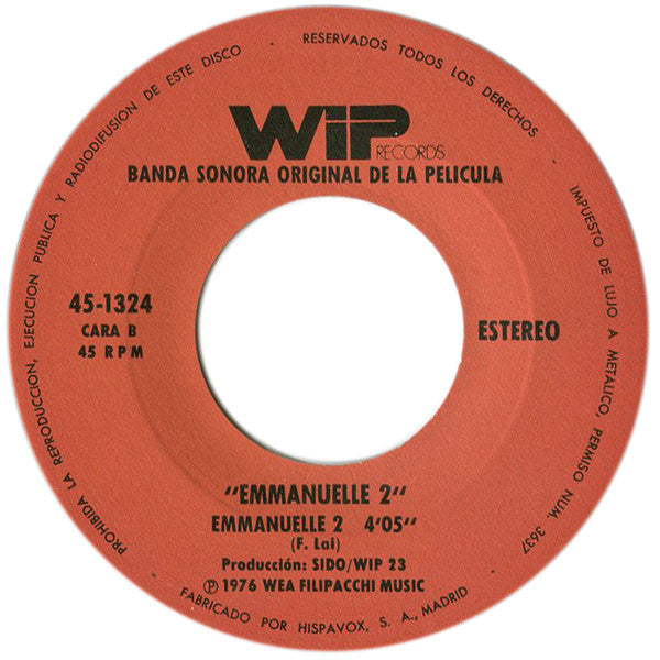 Sylvia Kristel, Francis Lai : Emmanuelle 2 (7", Single)