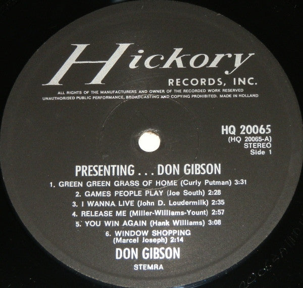 Don Gibson : Presenting... Don Gibson (LP, Comp)