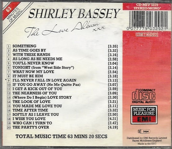 Shirley Bassey : The Love Album (CD, Comp)