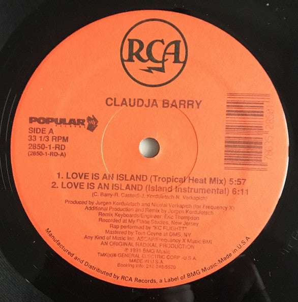 Claudja Barry : Love Is An Island (12")