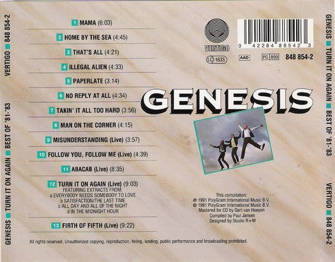 Genesis : Turn It On Again - Best Of '81 - '83 (CD, Comp)