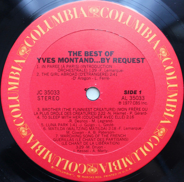 Yves Montand : The Best Of Yves Montand By Request (LP, Comp)