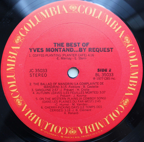 Yves Montand : The Best Of Yves Montand By Request (LP, Comp)