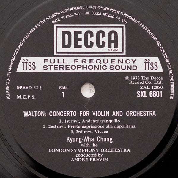 Sir William Walton / Igor Stravinsky - Kyung-Wha Chung, London Symphony Orchestra, André Previn : Violin Concertos (LP)