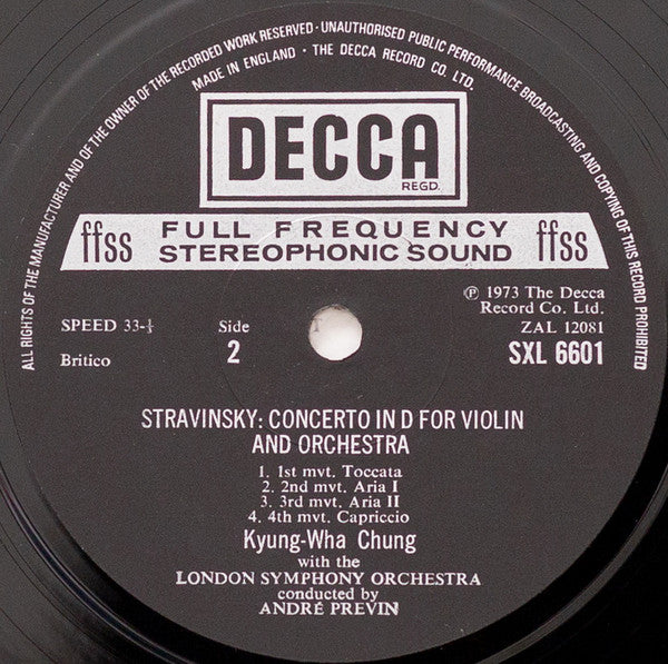 Sir William Walton / Igor Stravinsky - Kyung-Wha Chung, London Symphony Orchestra, André Previn : Violin Concertos (LP)