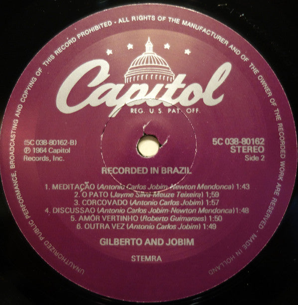 João Gilberto & Antonio Carlos Jobim : Gilberto & Jobim (LP, Album, RE)