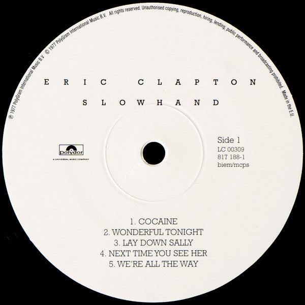 Eric Clapton : Slowhand (LP, Album, RE, Gat)
