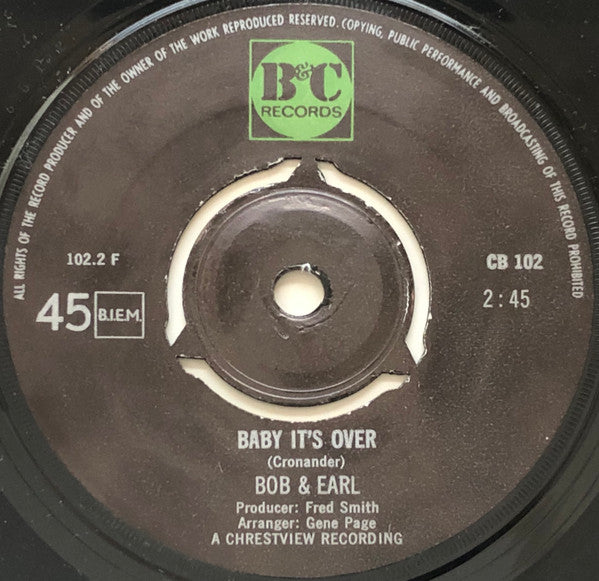 Bob & Earl : Dancin' Everywhere / Baby It's Over (7")