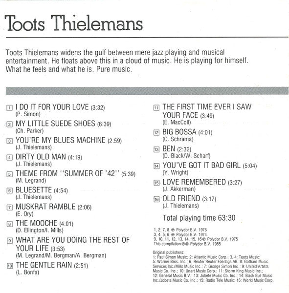 Toots Thielemans : The Silver Collection (CD, Comp, RE)
