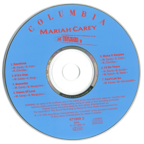 Mariah Carey : MTV Unplugged EP (CD, EP, Ltd, RE)