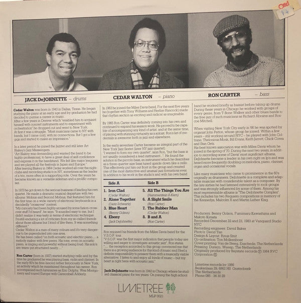 Cedar Walton, Ron Carter, Jack DeJohnette :  Cedar Walton / Ron Carter / Jack DeJohnette (LP, Album, RE)