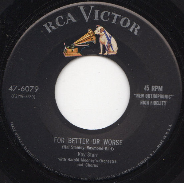 Kay Starr With Harold Mooney's Orchestra And Chorus* : Foolishly Yours / For Better Or Worse (7", Single)