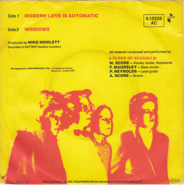 A Flock Of Seagulls : Modern Love Is Automatic (7", Single)