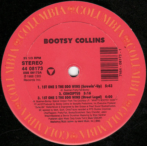 Bootsy Collins : 1st One 2 The Egg Wins (12")