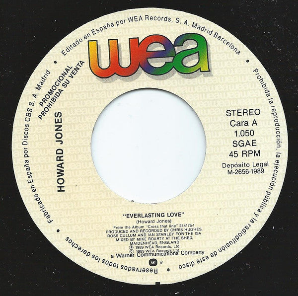 Howard Jones : Everlasting Love (7", Single, Promo)