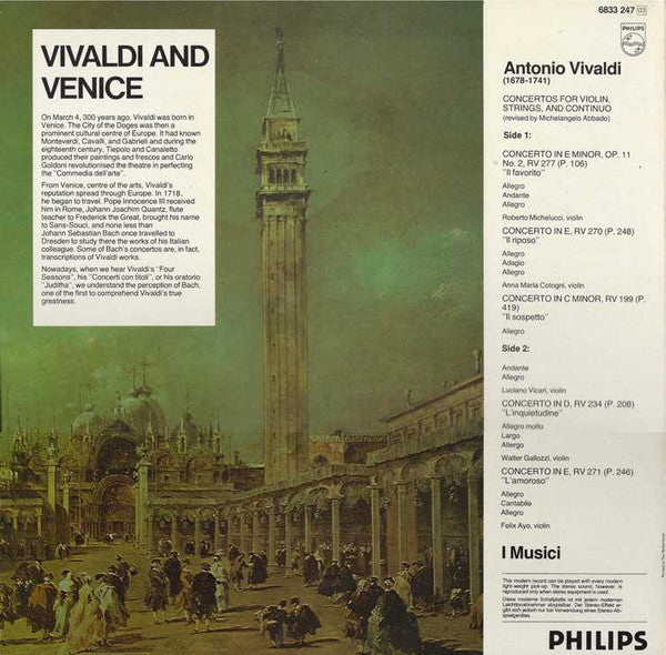 Antonio Vivaldi - I Musici : Concerti Con Titoli (LP, RE, Gat)