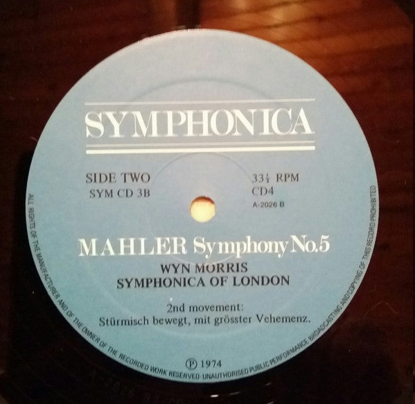 Gustav Mahler, Wyn Morris, Symphonica Of London : Symphony No. 5 (2xLP, Quad)