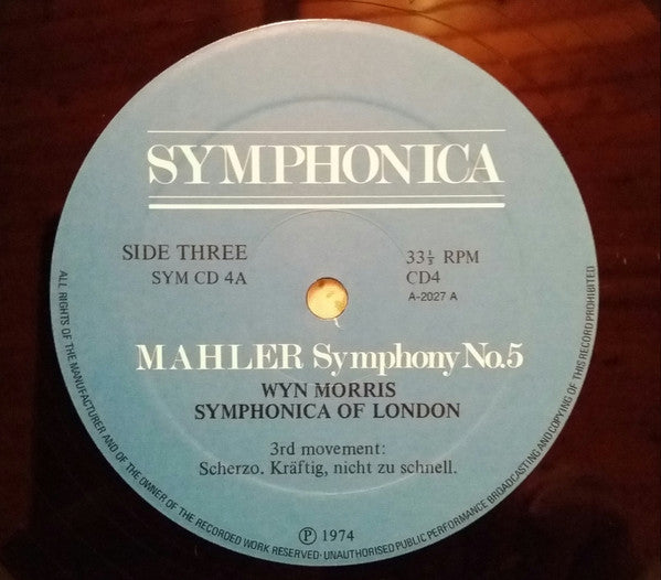 Gustav Mahler, Wyn Morris, Symphonica Of London : Symphony No. 5 (2xLP, Quad)