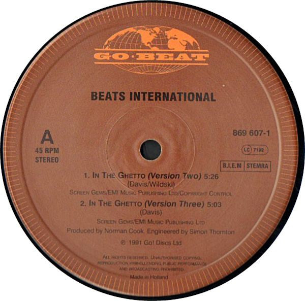 Beats International : In The Ghetto (12")