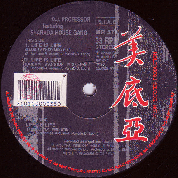 D.J. Professor* Featuring Sharada House Gang : Life Is Life (12")