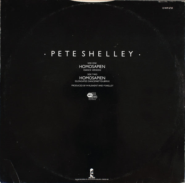 Pete Shelley : Homosapien (12", Single)