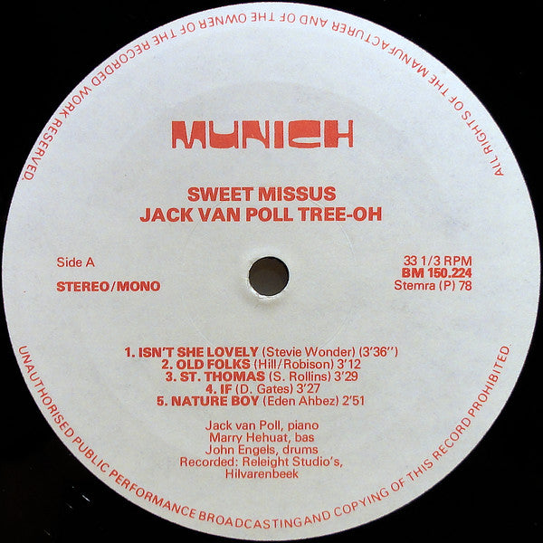 Jack Van Poll Tree-Oh : Sweet Missus (LP, Album)