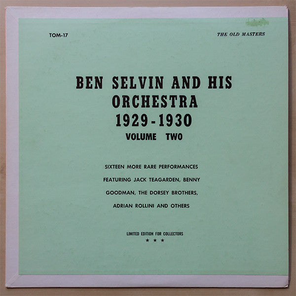 Ben Selvin : 1929 - 1930 Volume Two - Sixteen More Rare Performances (LP, Comp, Ltd, Gre)