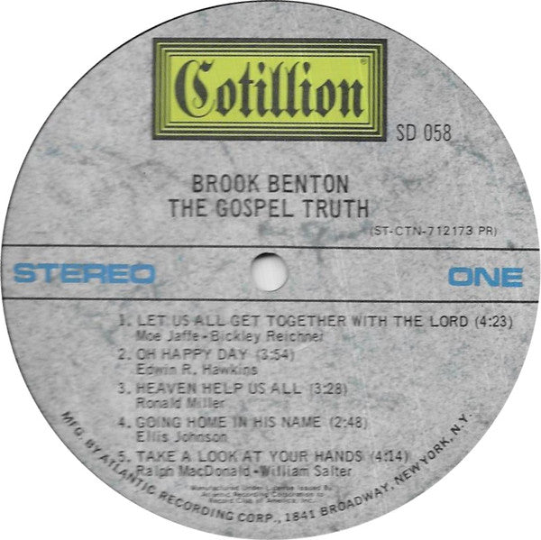 Brook Benton : The Gospel Truth (LP, Album)